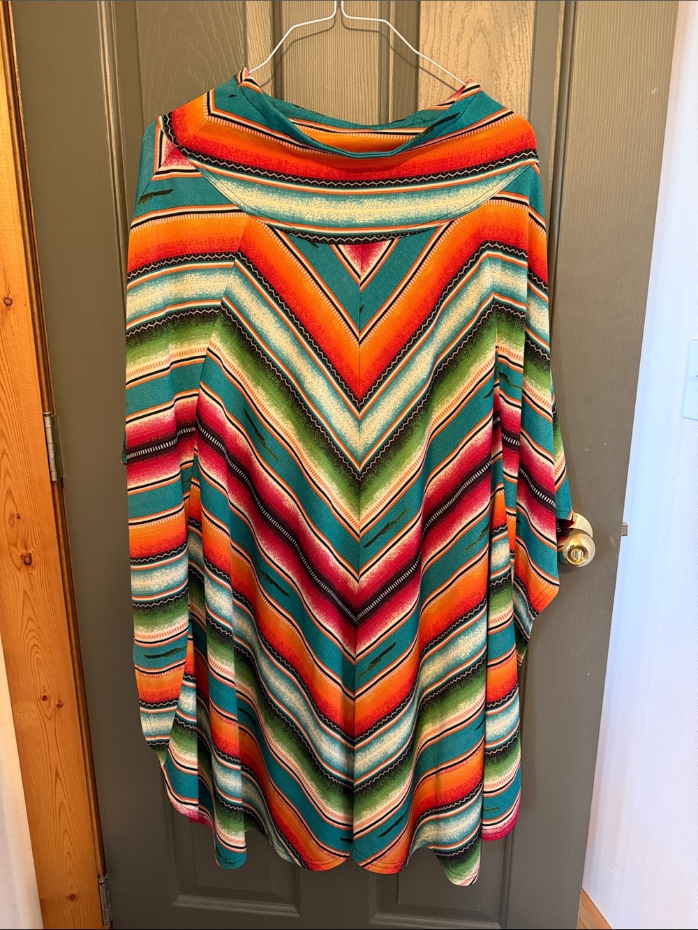 Double D Ranch Teal Orange Pink Chevron High-Low Skirt